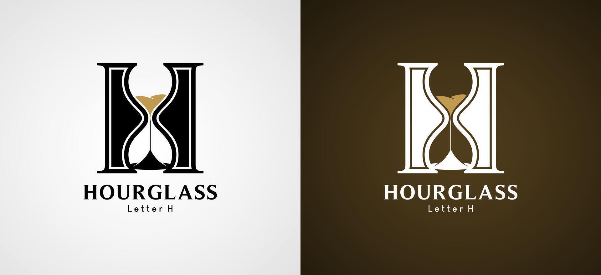 Brief h klassisch Sanduhr Symbol Logo Vektor Illustration Design