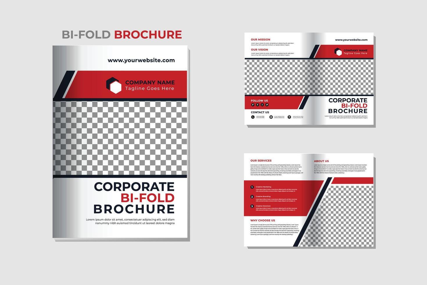 företags bifold broschyr formgivningsmall vektor