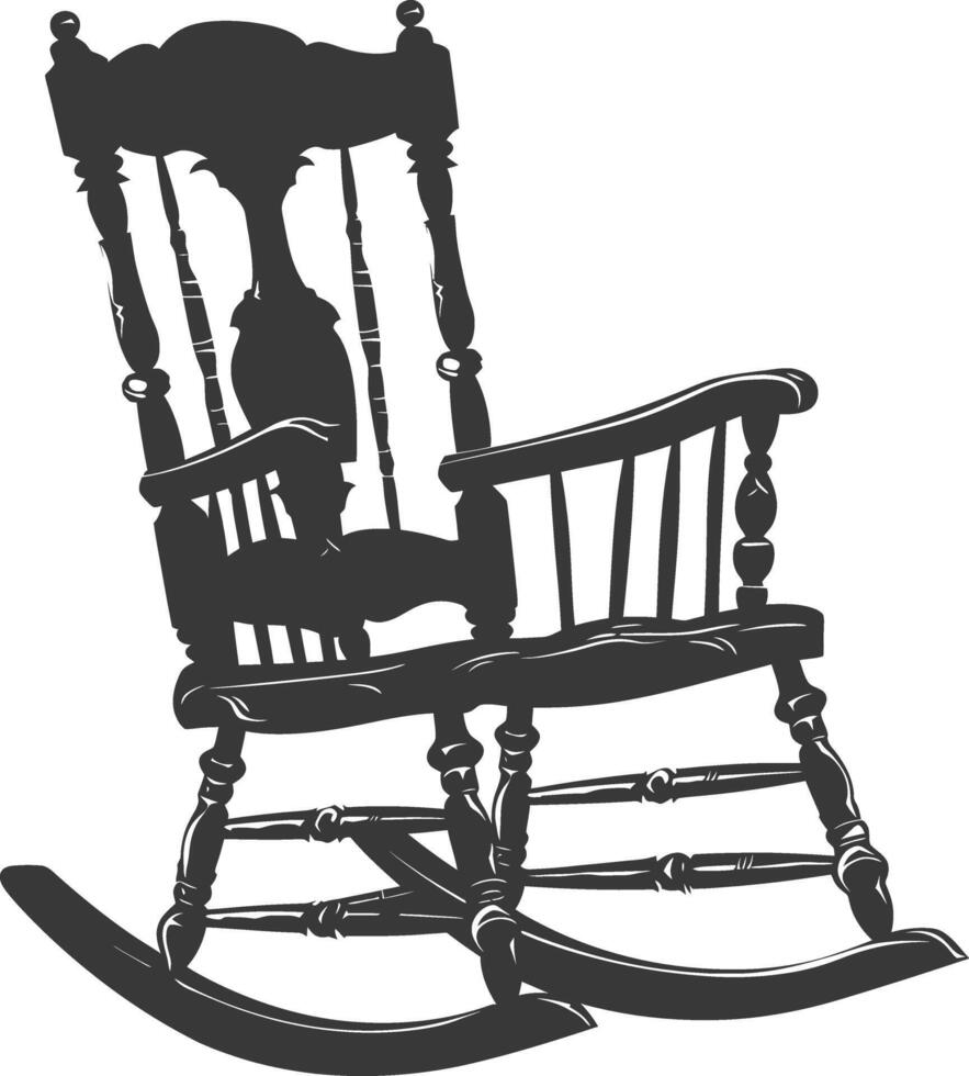 ai generiert Silhouette schaukeln Stuhl schwarz Farbe nur vektor