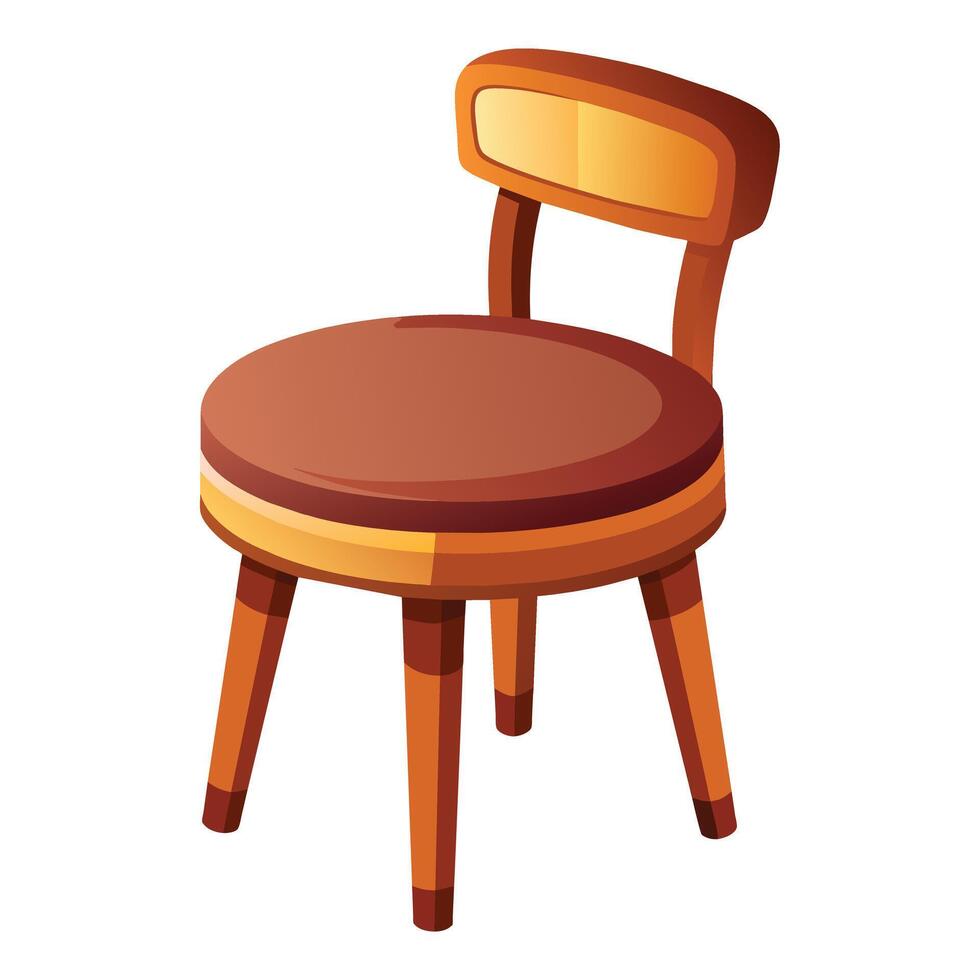 Vektor von runden hölzern Stuhl auf Weiß.