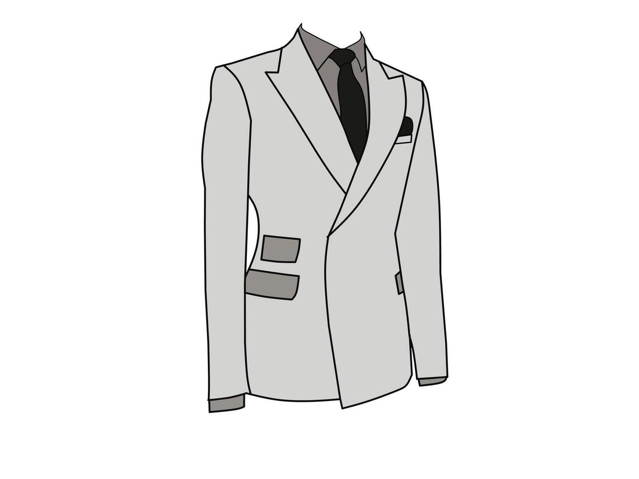 Vektor Illustration von Licht grau Herren Smoking formal tragen mit schwarz binden. Geschäft thematisch formal tragen Illustration Konzept