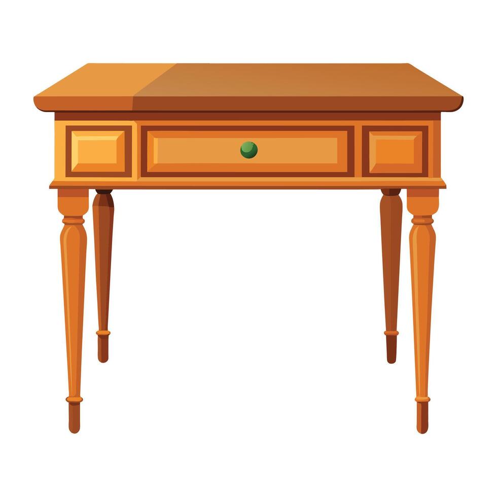 trä- tabell traditionell möbel isolerat på vit bakgrund. vektor