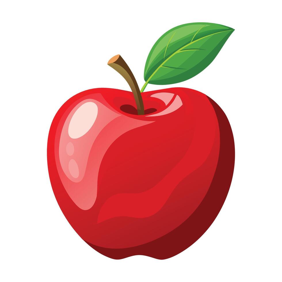 äpple illustration på vit bakgrund vektor