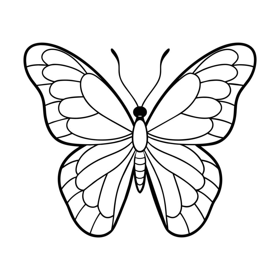 fjäril illustration färg sida för barn vektor