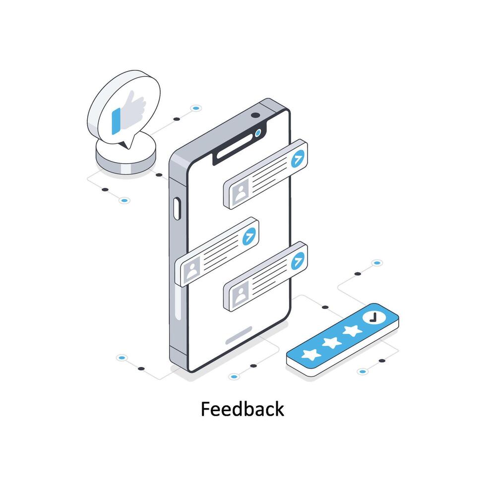 Feedback isometrisch Lager Illustration. eps Datei Lager Illustration vektor