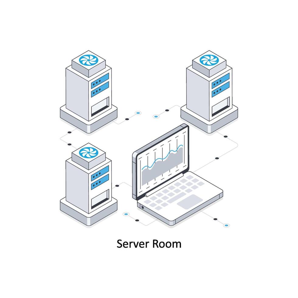 server rum isometrisk stock illustration. eps fil stock illustration vektor