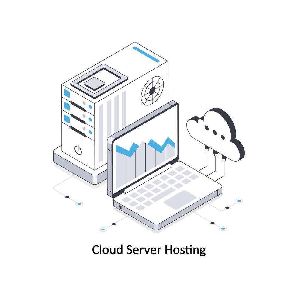 Wolke Server Hosting isometrisch Lager Illustration. eps Datei Lager Illustration vektor