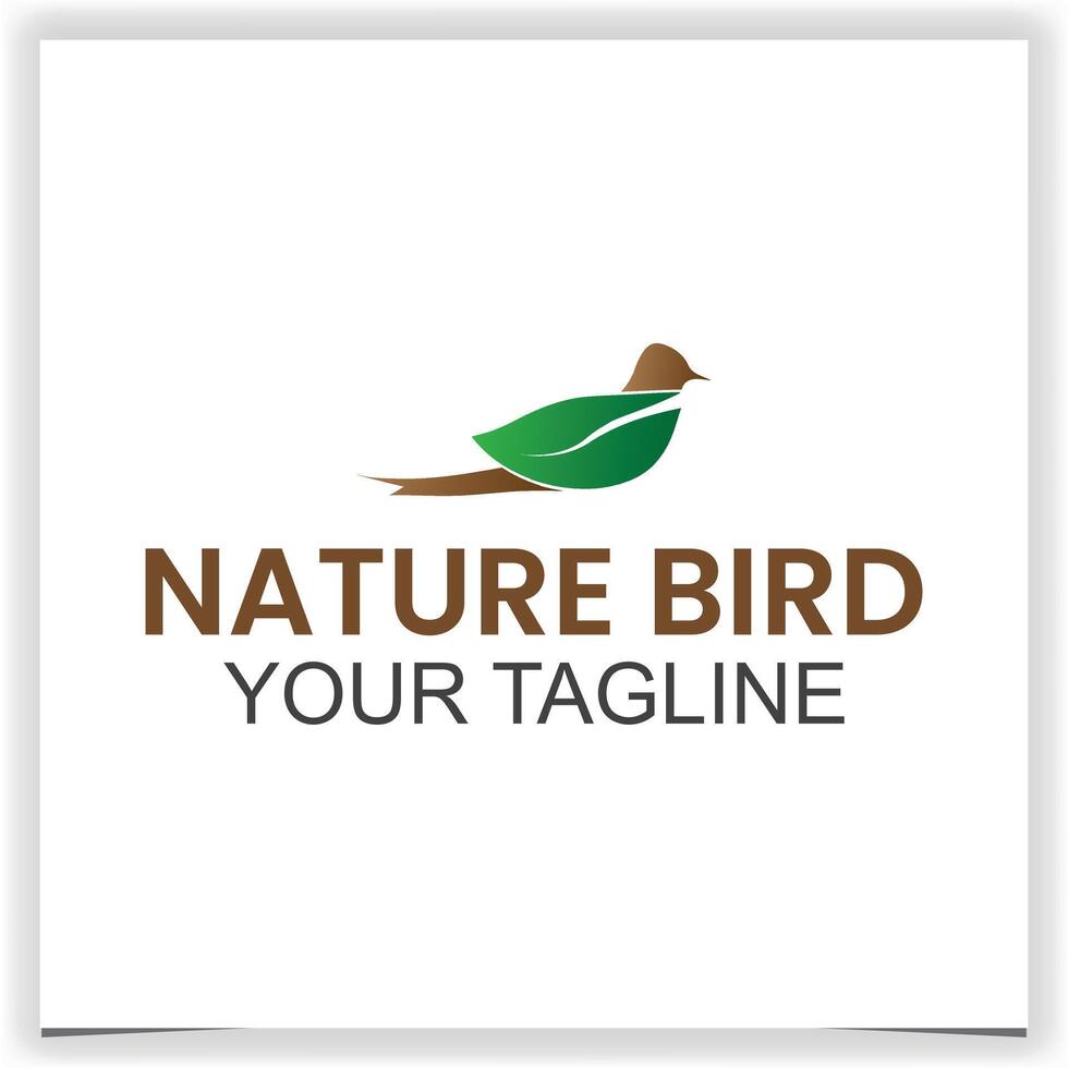 natur blad fågel logotyp design mall vektor