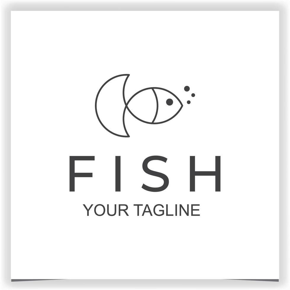 Vektor einfach Linie Fisch Logo Design