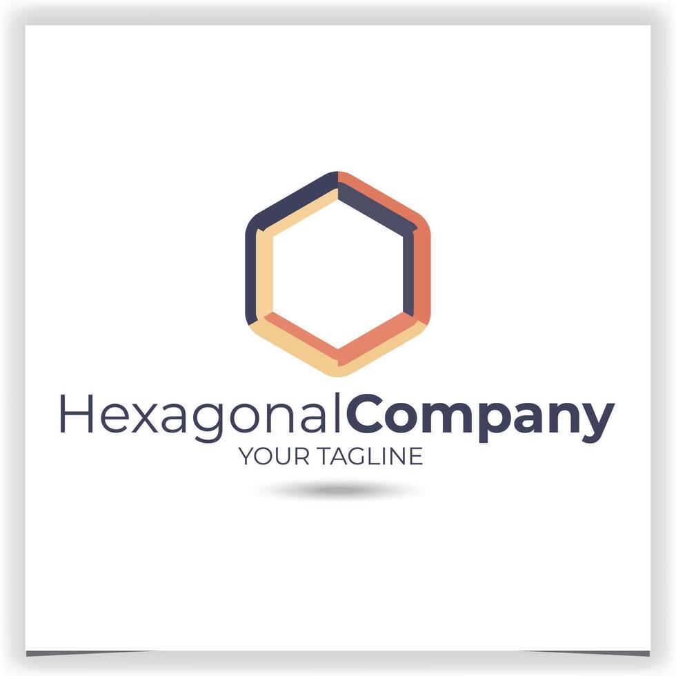 hexagonal företag logotyp design mall vektor