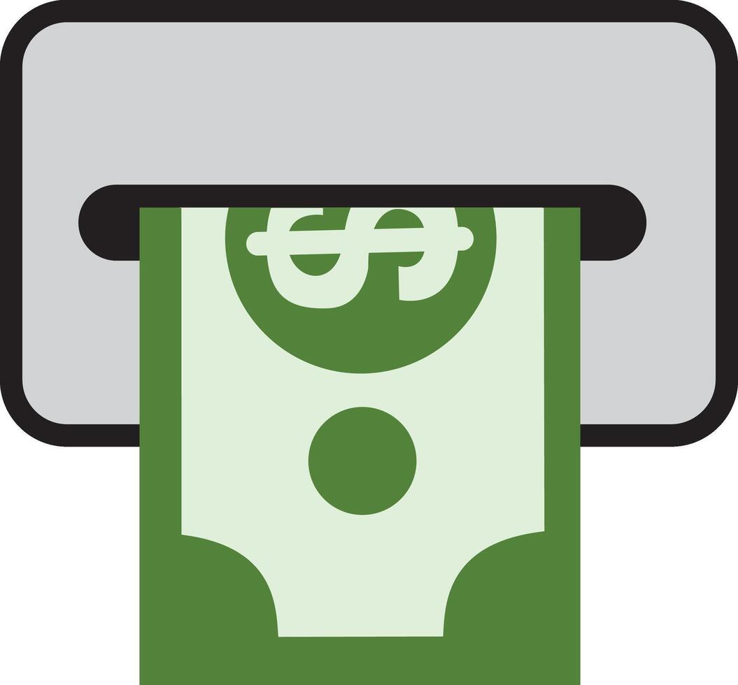 kontanter uttag ikon. översikt stil ikon design isolerat. vektor