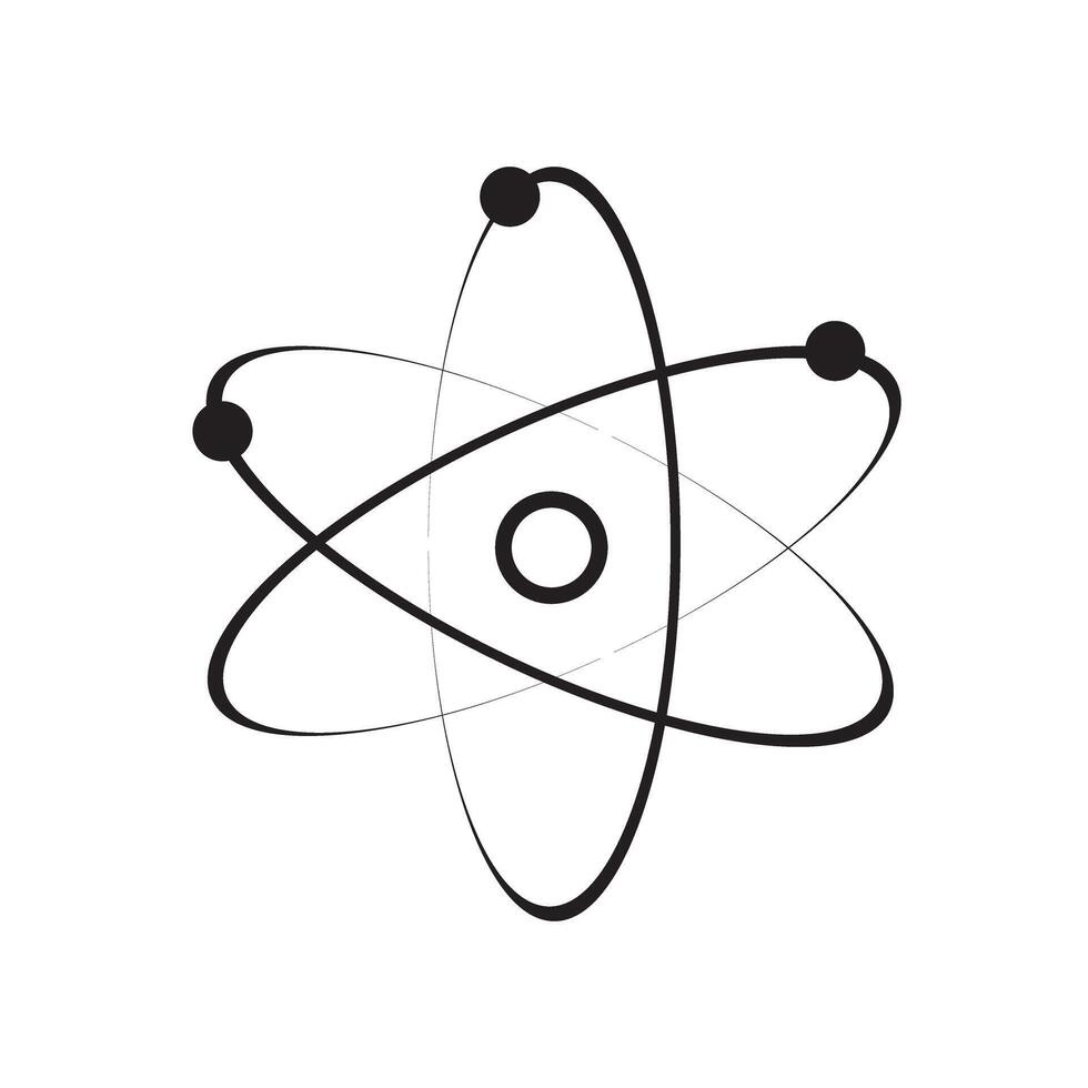 Atom Symbol. molekular Zeichen auf Weiß Hintergrund Farbe editierbar vektor