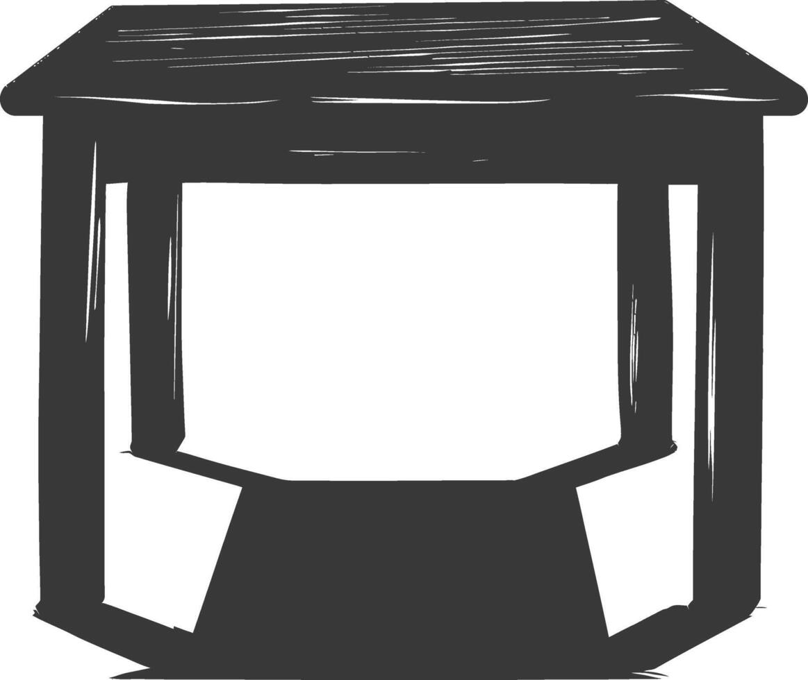 ai generiert Silhouette hölzern Tabelle schwarz Farbe nur vektor