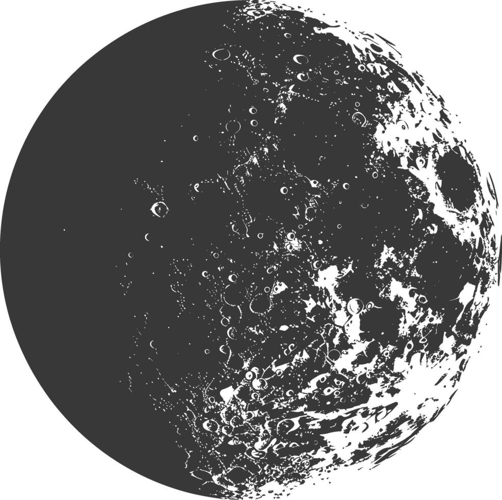 ai generiert Silhouette zuerst Quartal Mond schwarz Farbe nur vektor