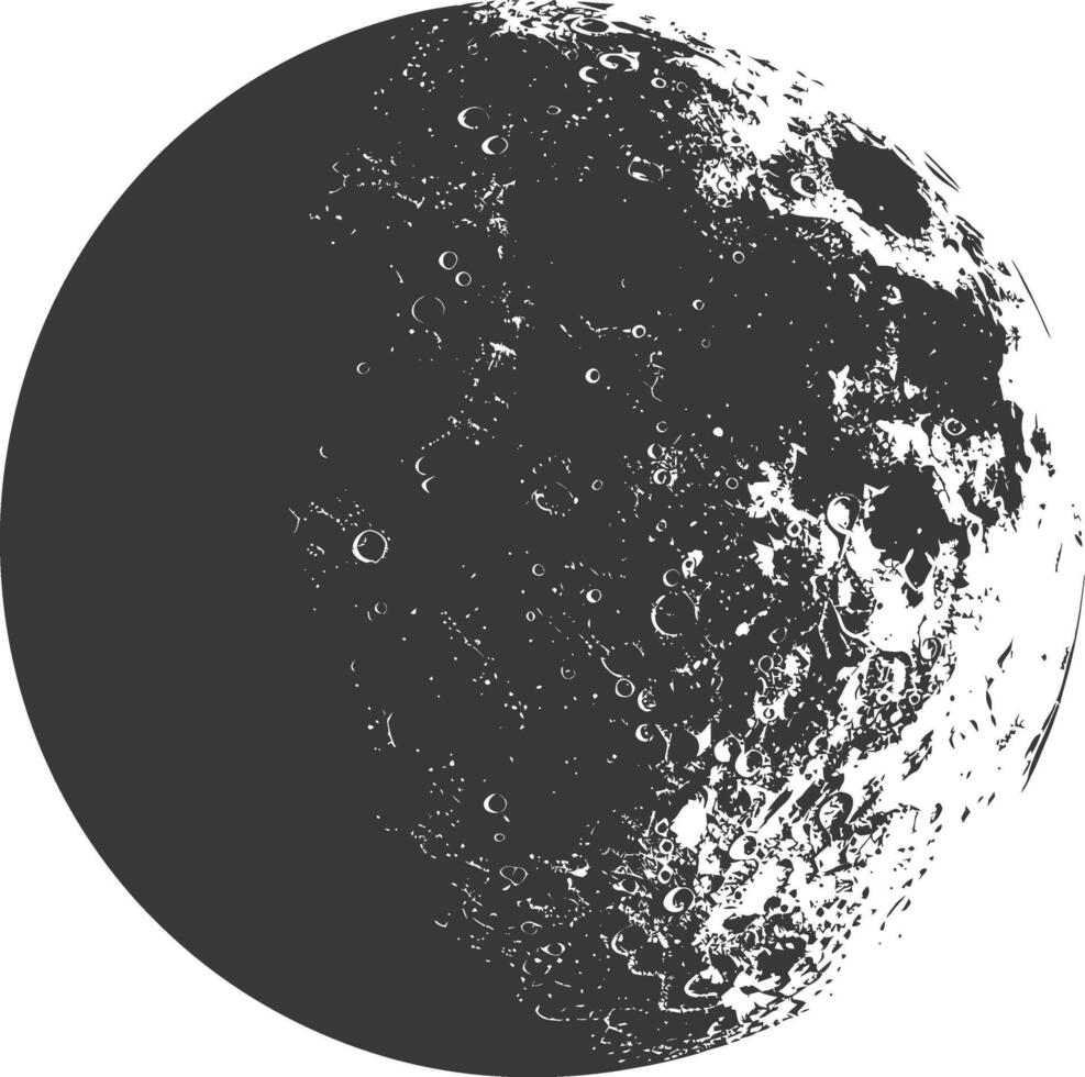 ai genererad silhuett först fjärdedel måne svart Färg endast vektor