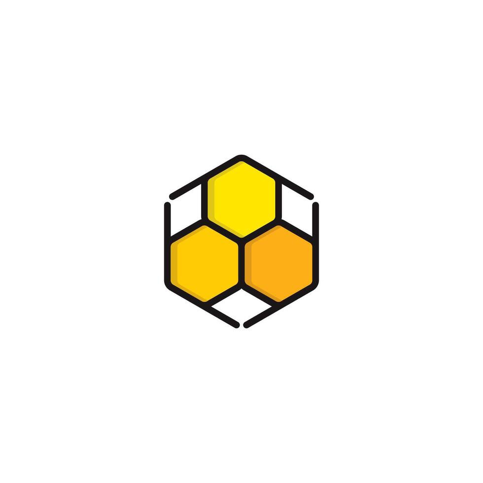 bi bikupa eller hexagoner logotyp eller ikon design vektor
