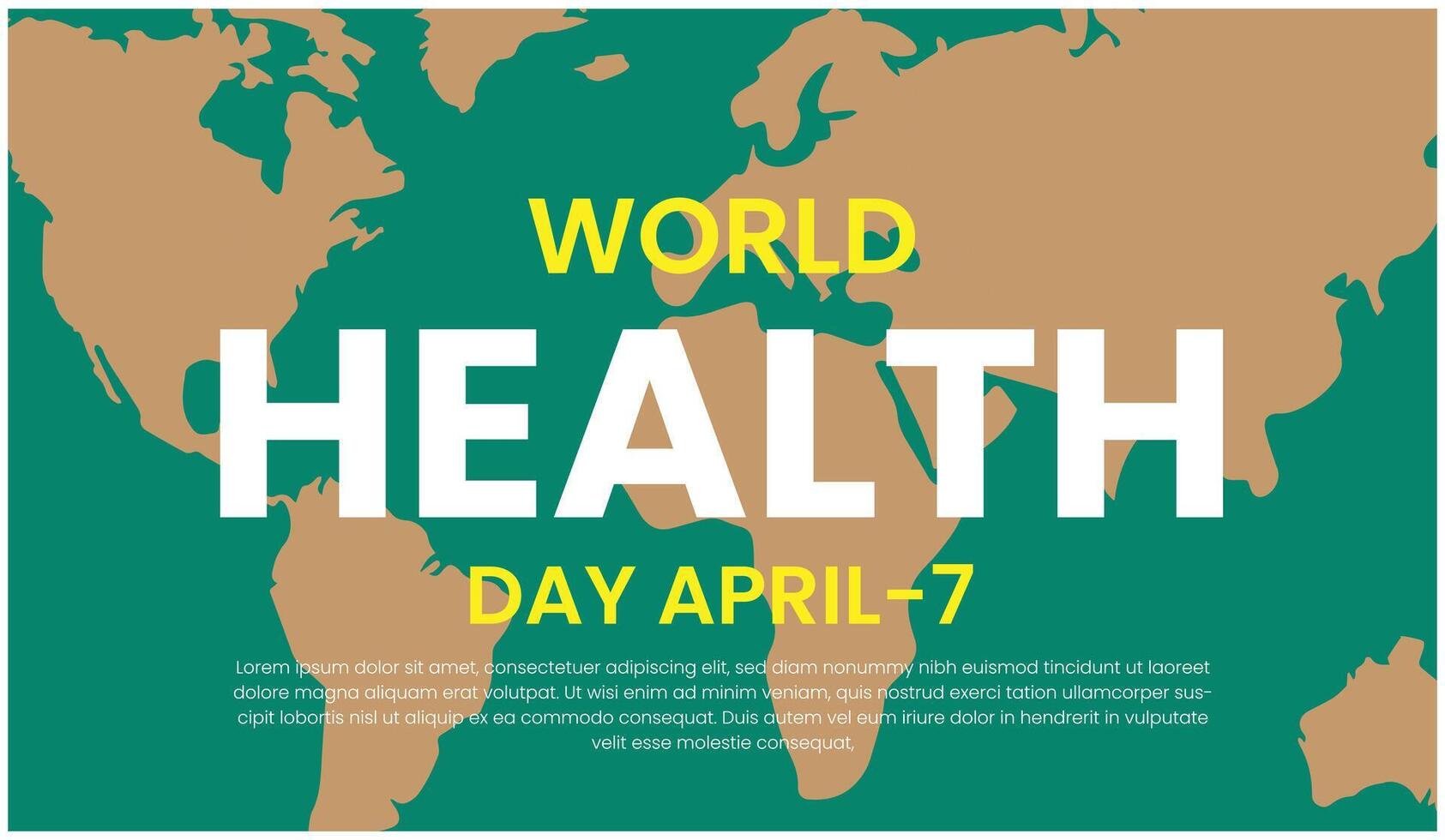 värld hälsa dag baner med stetoskop och värld Karta. vektor illustration.