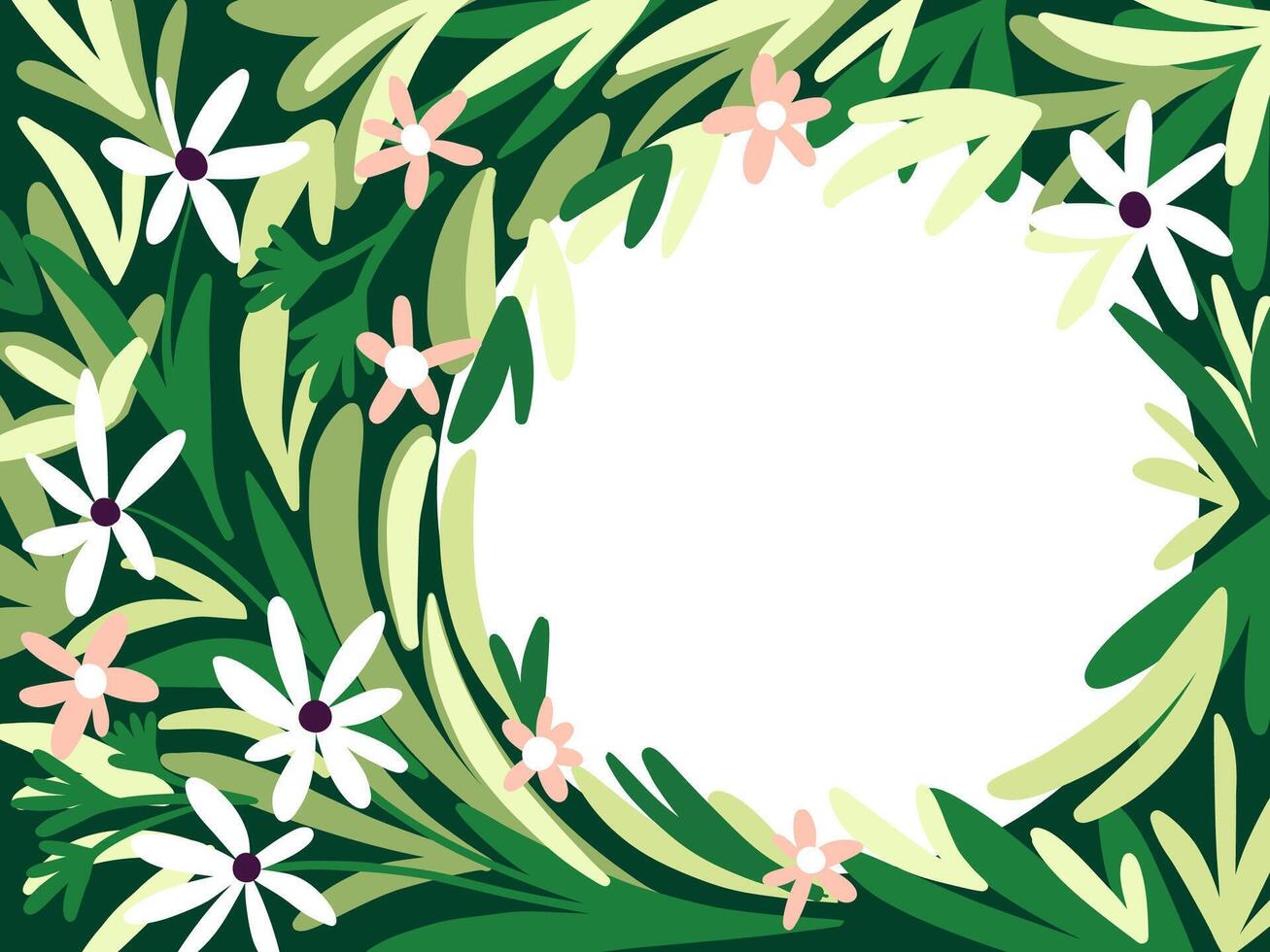 Banner mit Blumen und Blätter Rand vektor