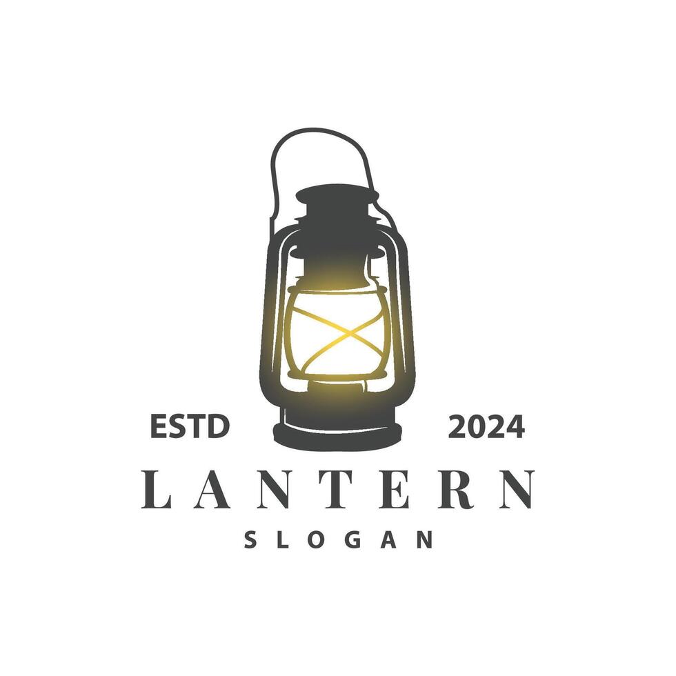 lykta logotyp design gata lampa gammal klassisk årgång minimalistisk illustration mall vektor