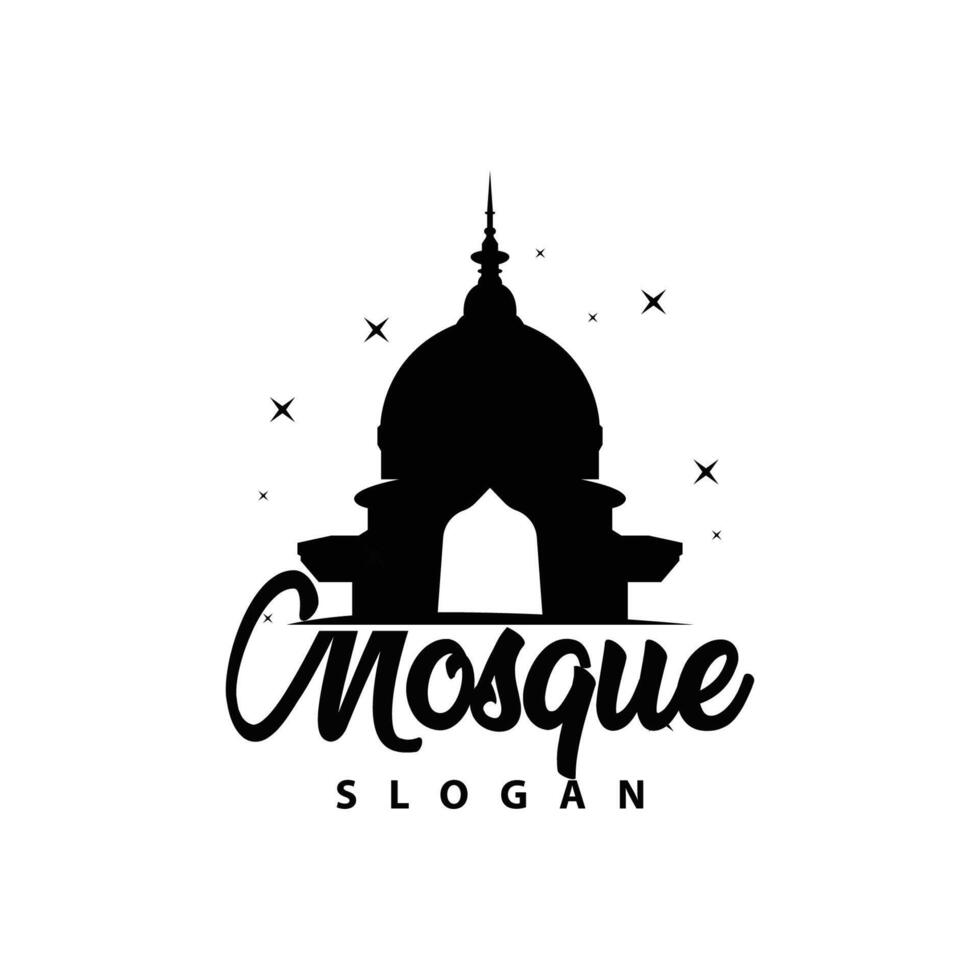 Moschee Logo Ramadan Tag Design Vorlage Vektor Silhouette islamisch Platz von Anbetung
