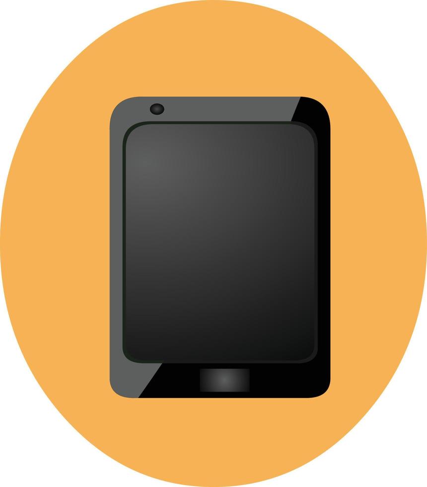tablett vektor ikon. svart symbol isolerad på platt bakgrund