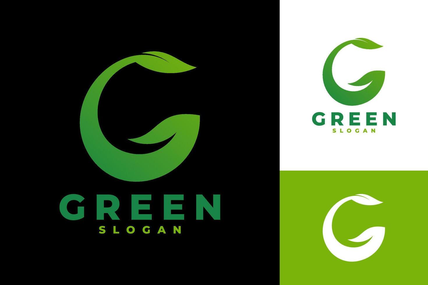 brev g grön natur vektor logotyp design