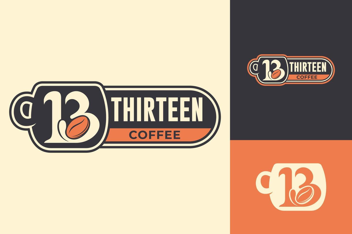 13 Kaffee Geschäft Becher Cafe Logo Design vektor
