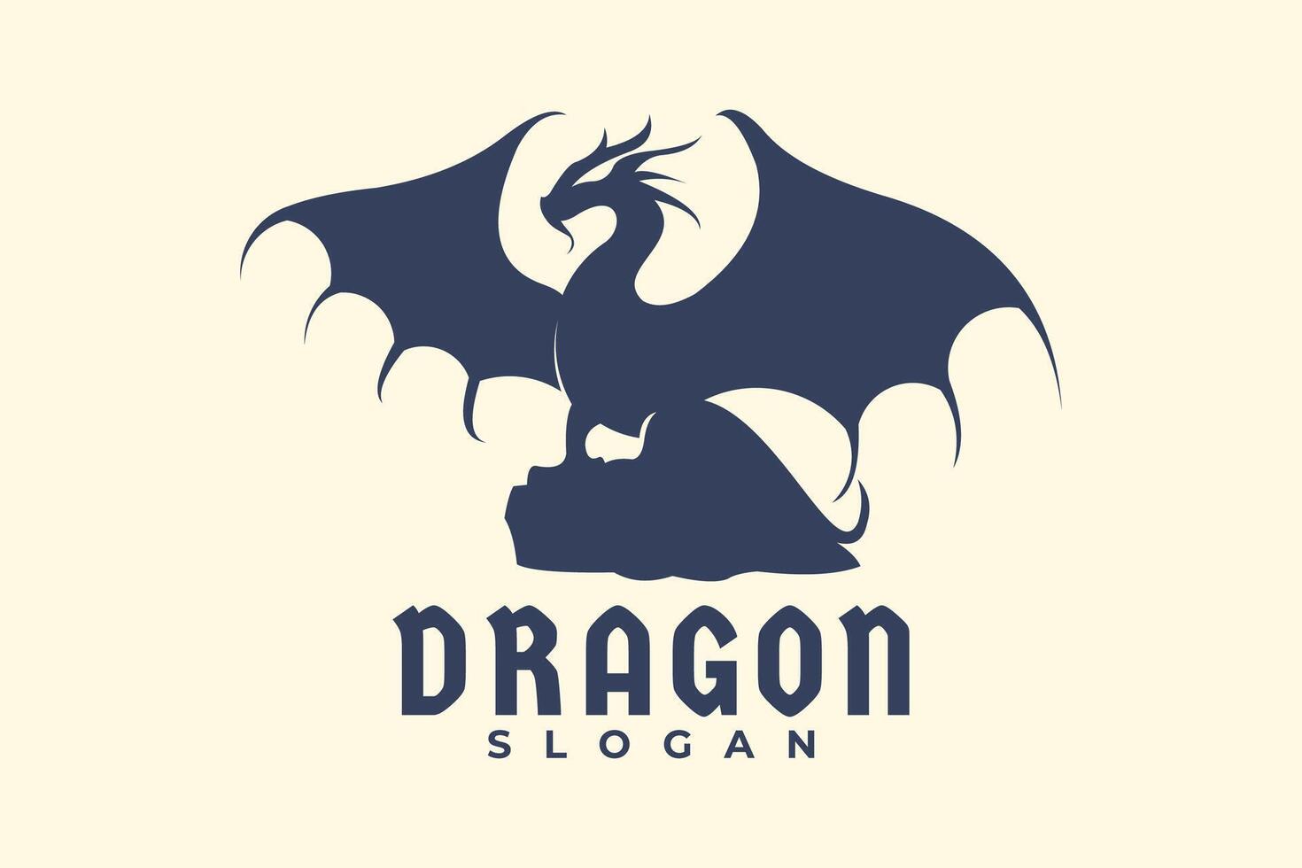 Drachen Flügel Wyvern Erpel Vektor Logo Design