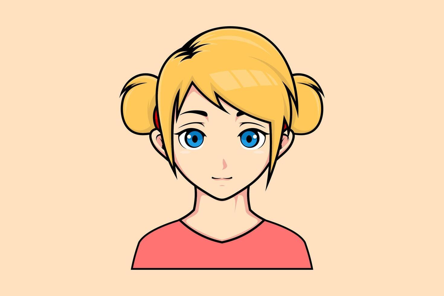 maskot karaktär vektor illustration av en ung kvinna med en skön ansikte
