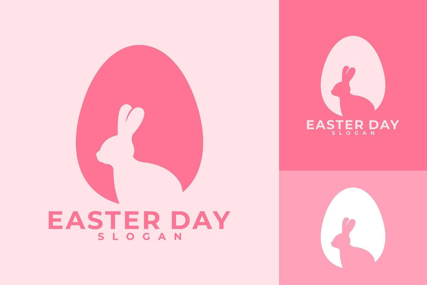påsk dag kanin ägg vektor logotyp design