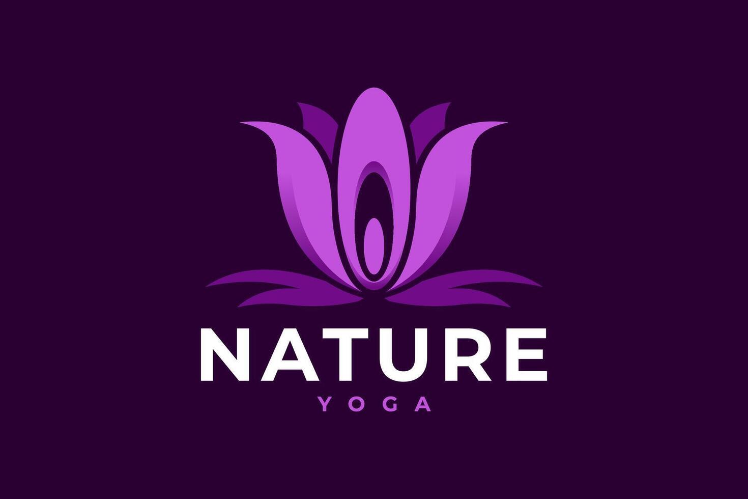 Natur Yoga Blume Vektor Logo Design