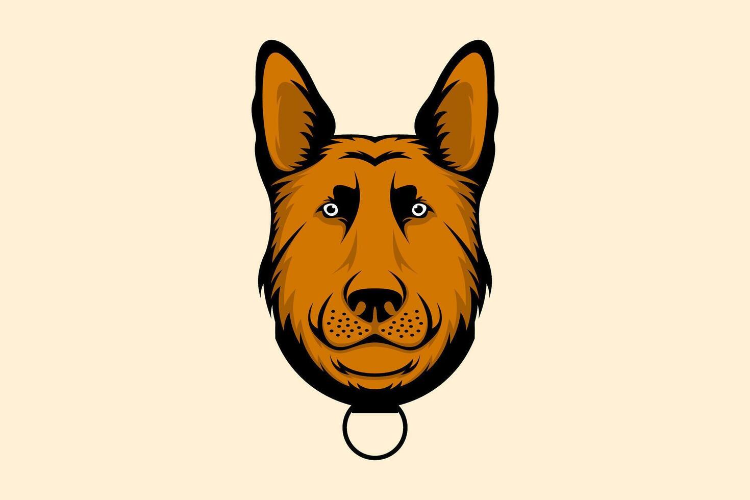 Schäfer Hund Kopf Vektor Logo Design