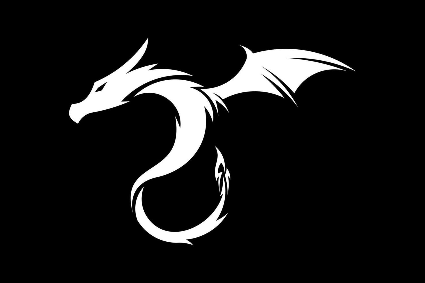 Drachen Kunst Vektor Logo Design