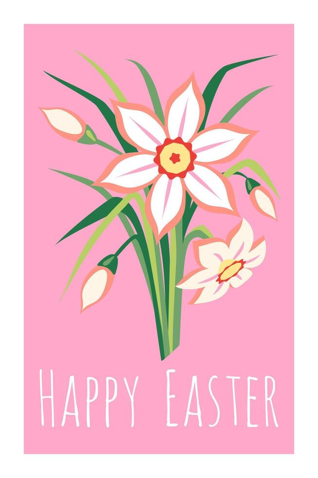 Vektor Ostern Poster mit Blume