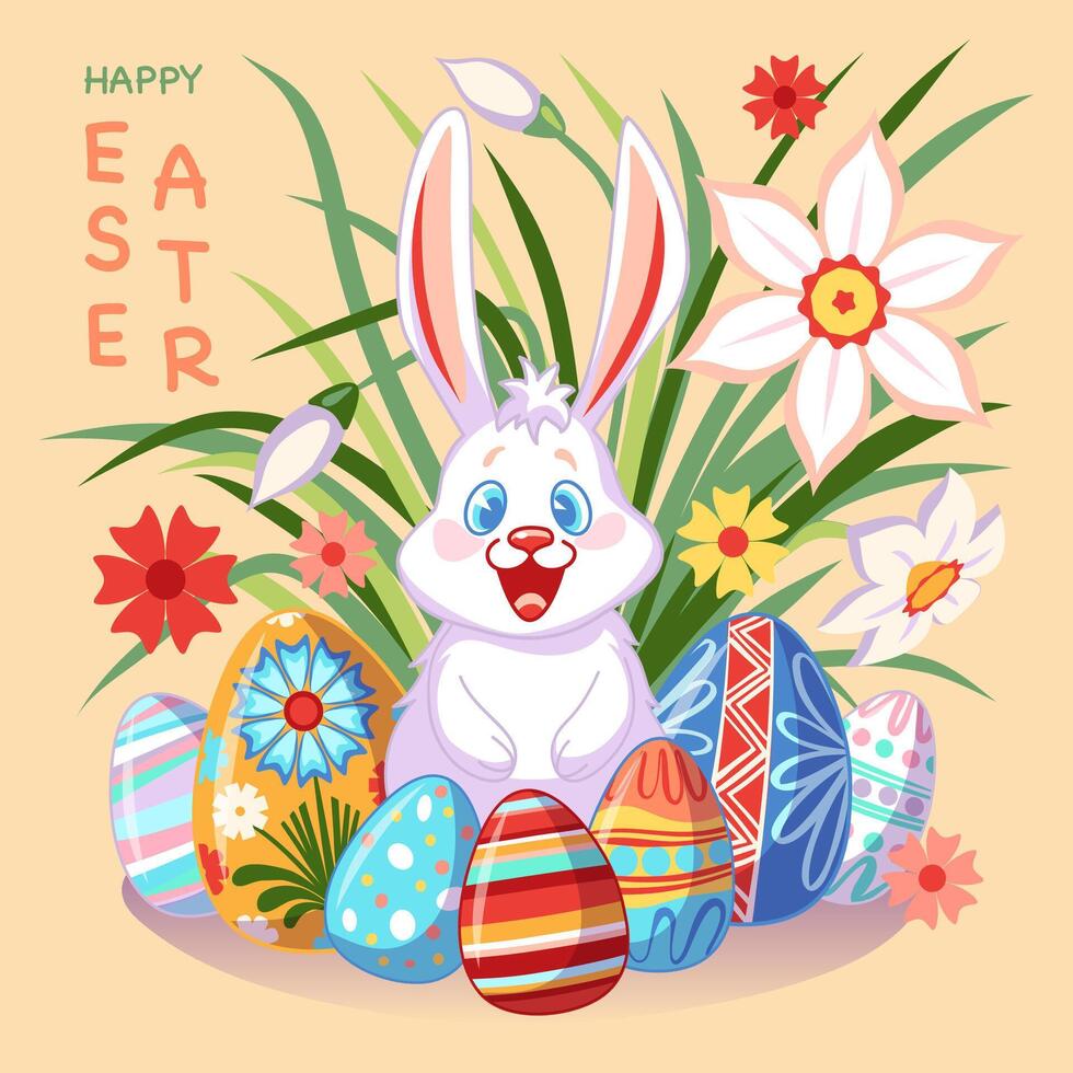 Vektor Ostern Poster mit Hase