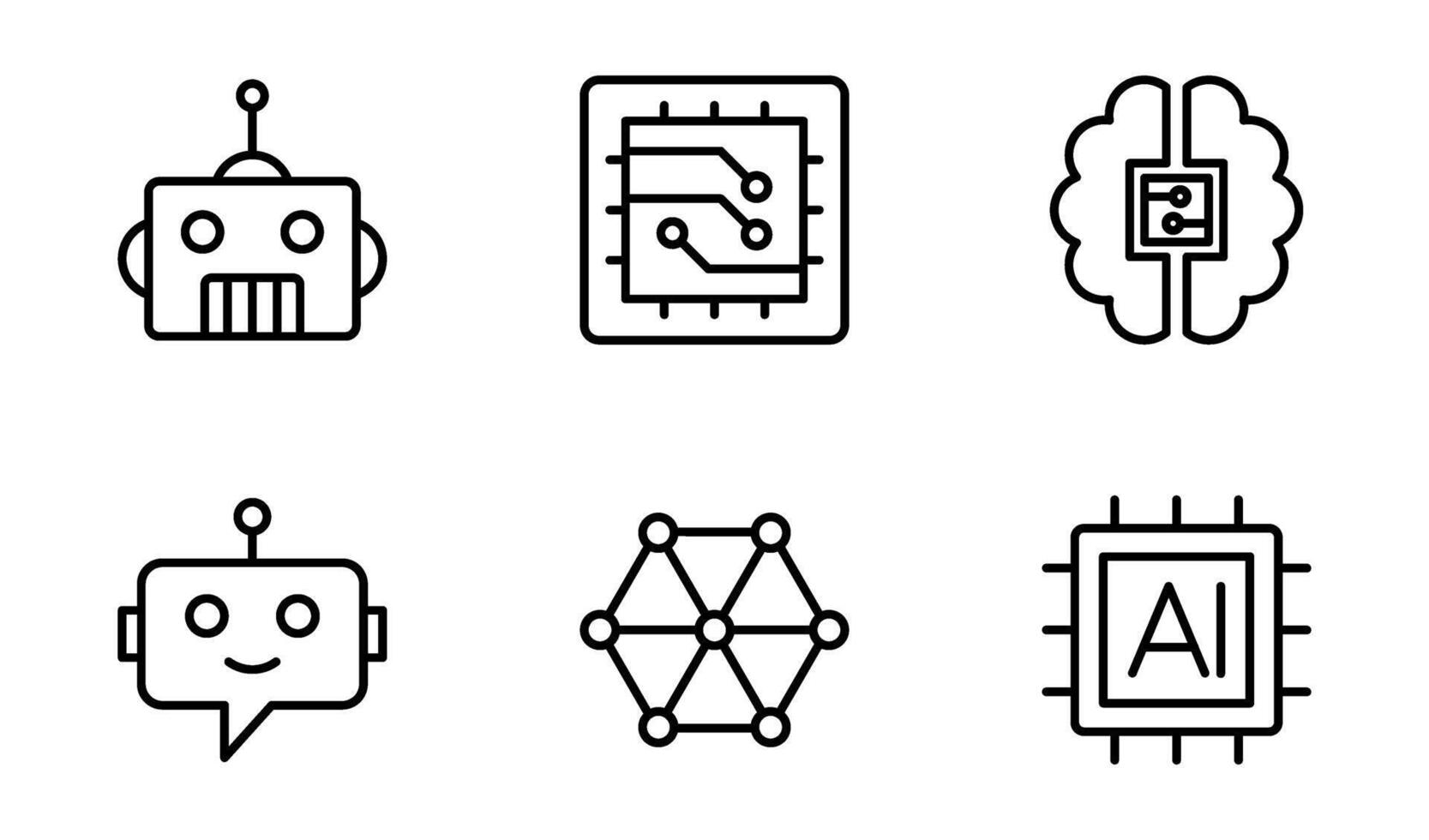 künstlich Intelligenz Symbol Symbol Vektor Vorlage Sammlung