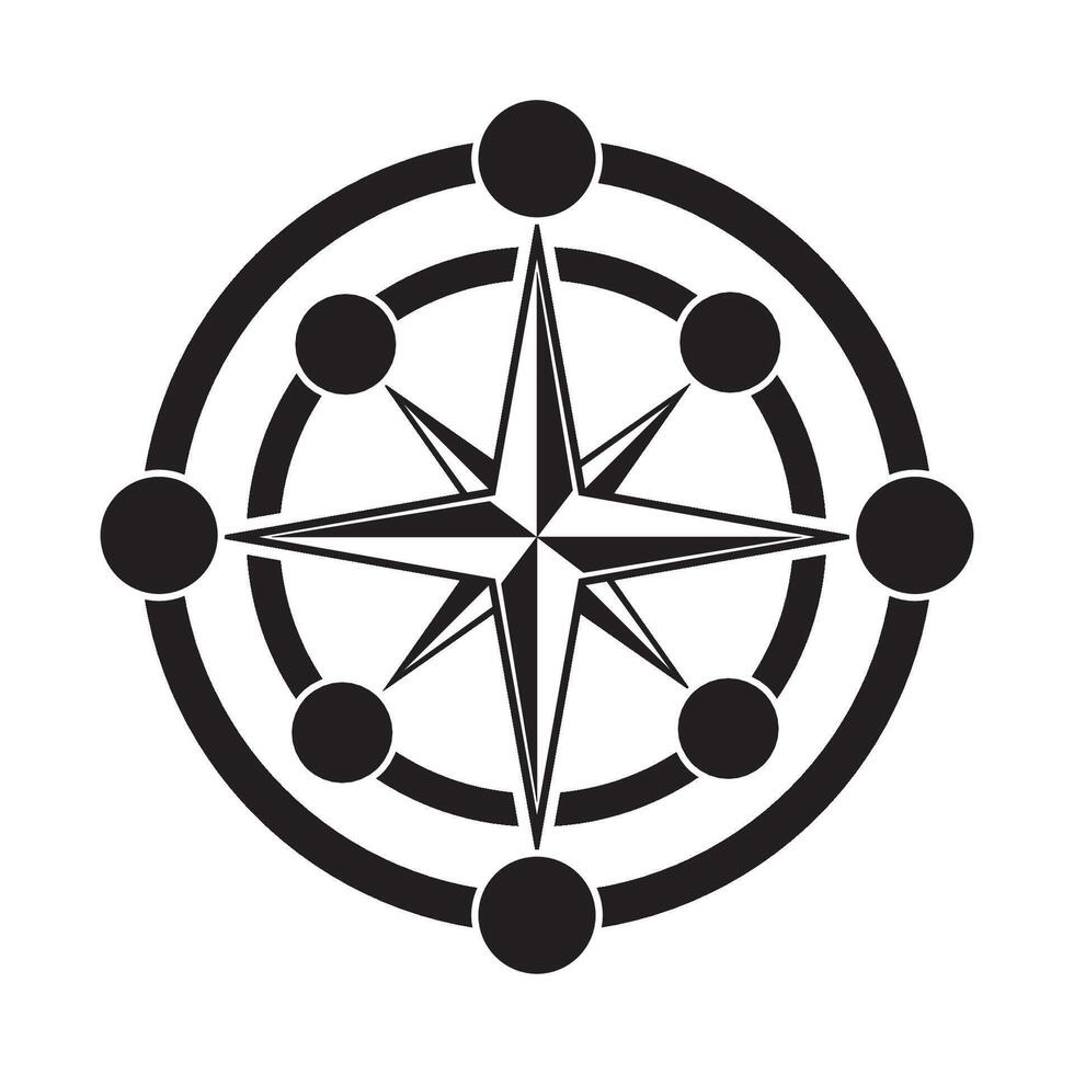 Punkte von das Kompass Symbol Logo Vektor Design Vorlage