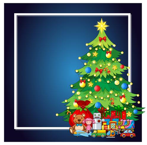 Ein Weihnachtsbaum und Geschenkrahmen vektor