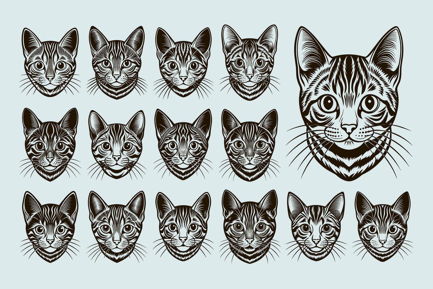 ai generiert Porträt von amerikanisch kurzes Haar Katze Kopf Illustration Design bündeln vektor