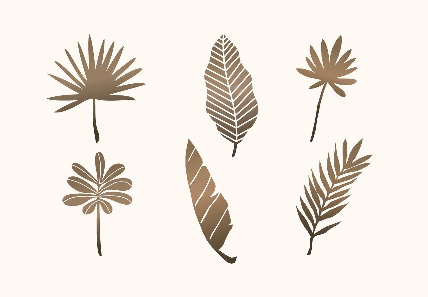 brun torr tropisk blad illustration design vektor