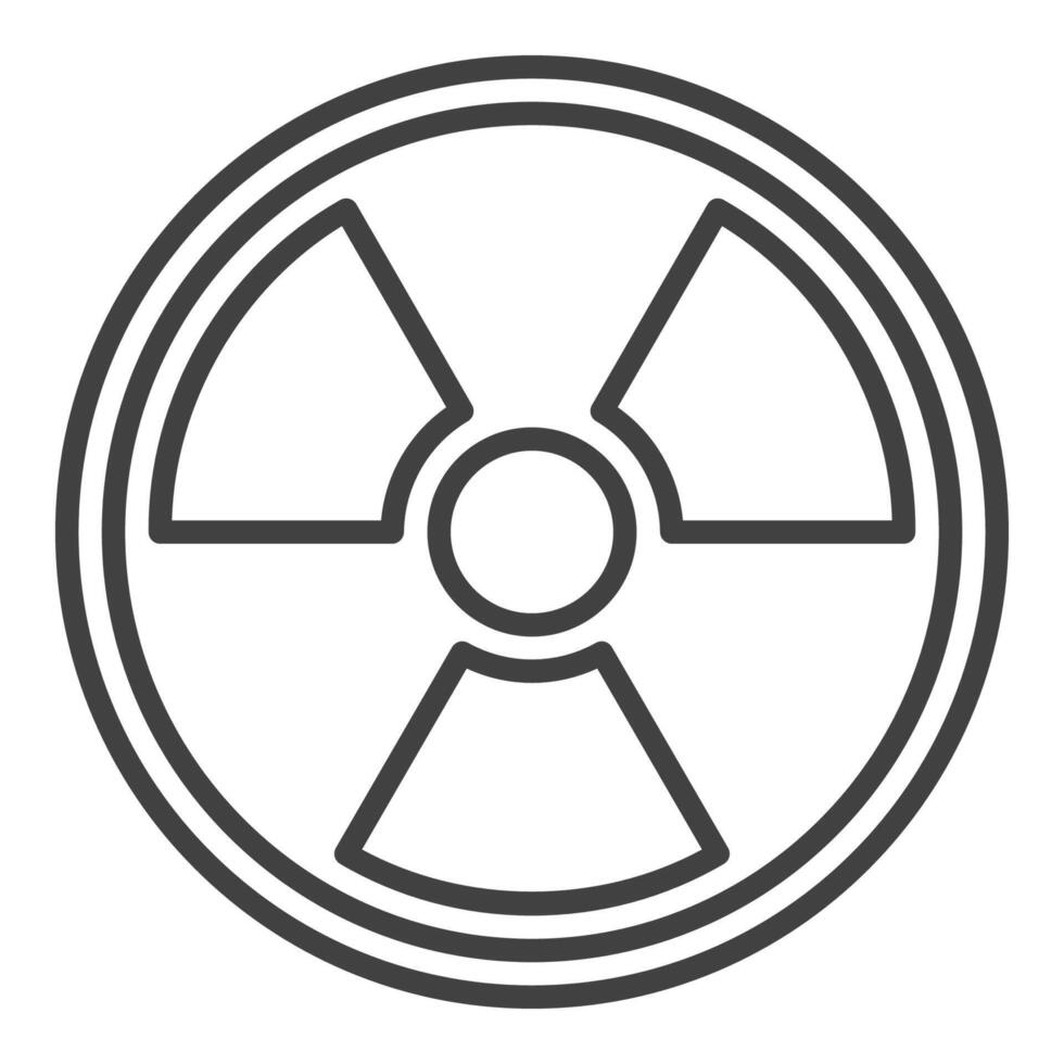 strålning eller förnybar kärn energi vektor tunn linje ikon eller symbol
