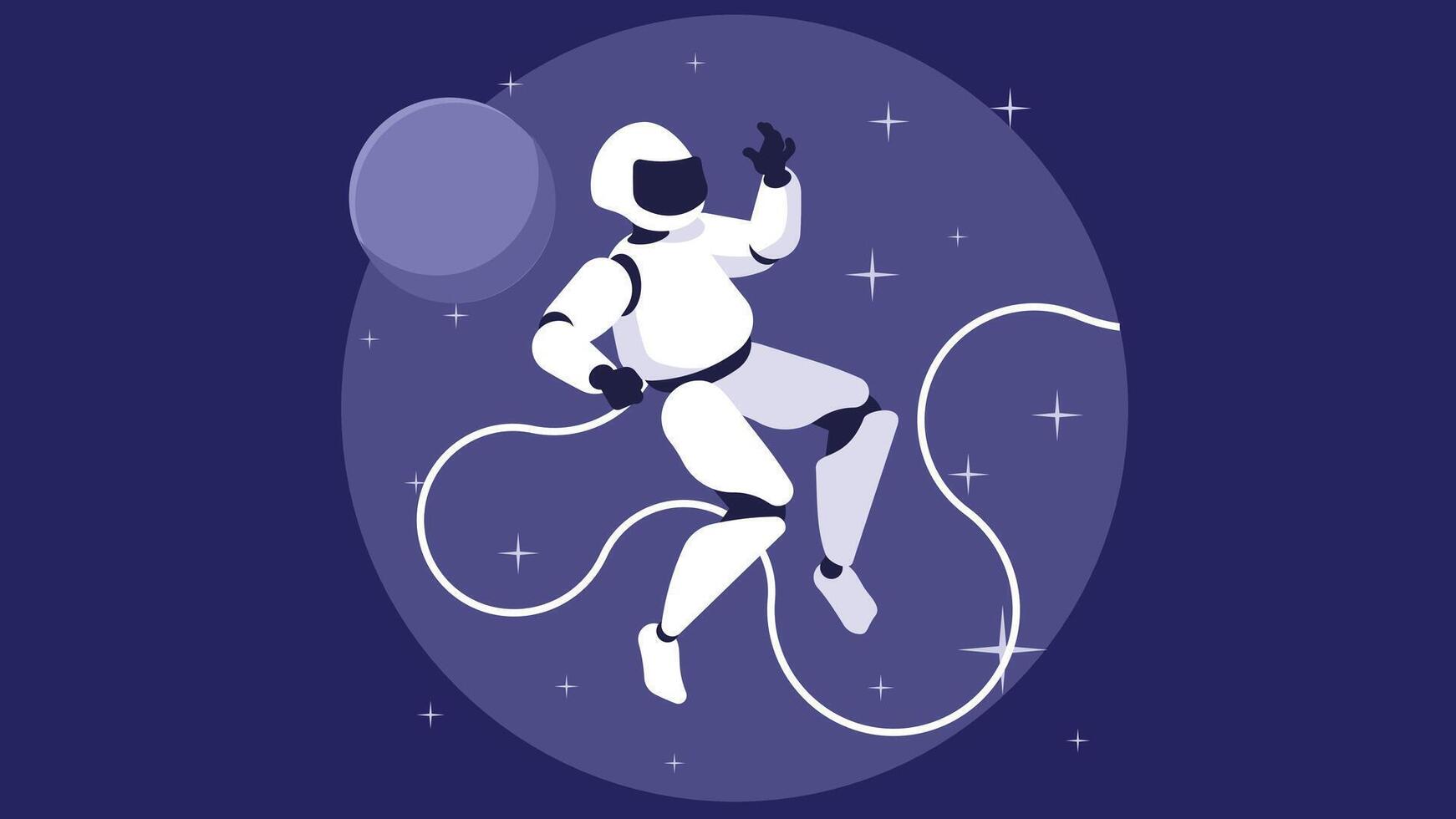 astronaut flytande i Plats vektor illustration