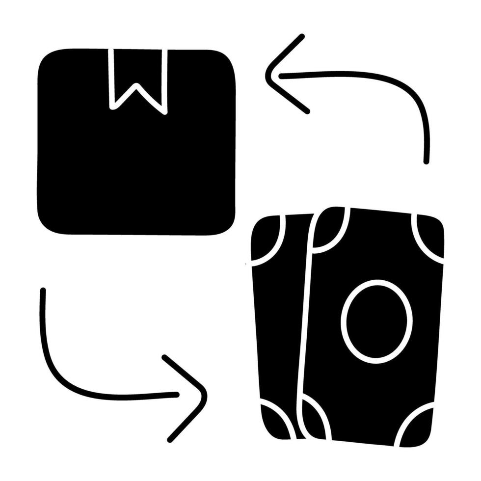 konzeptionelle solide Design Symbol von Kasse auf Lieferung vektor