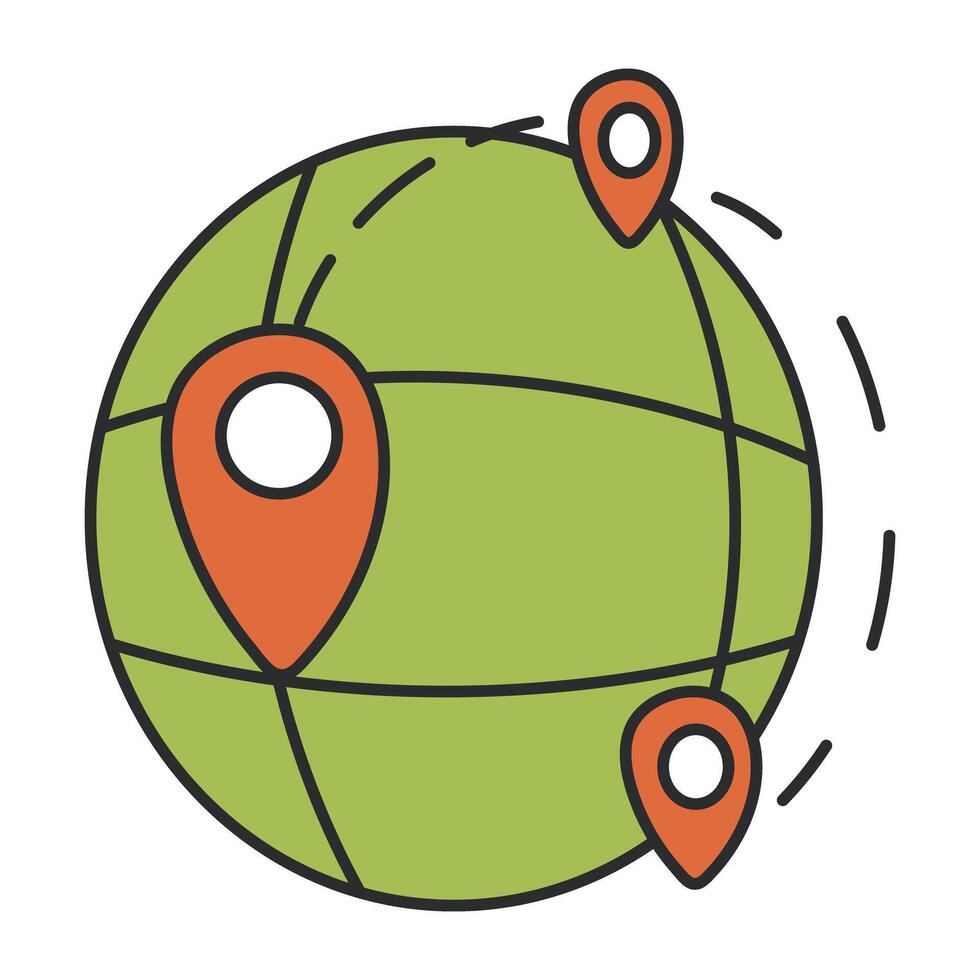 en unik design ikon av global plats vektor