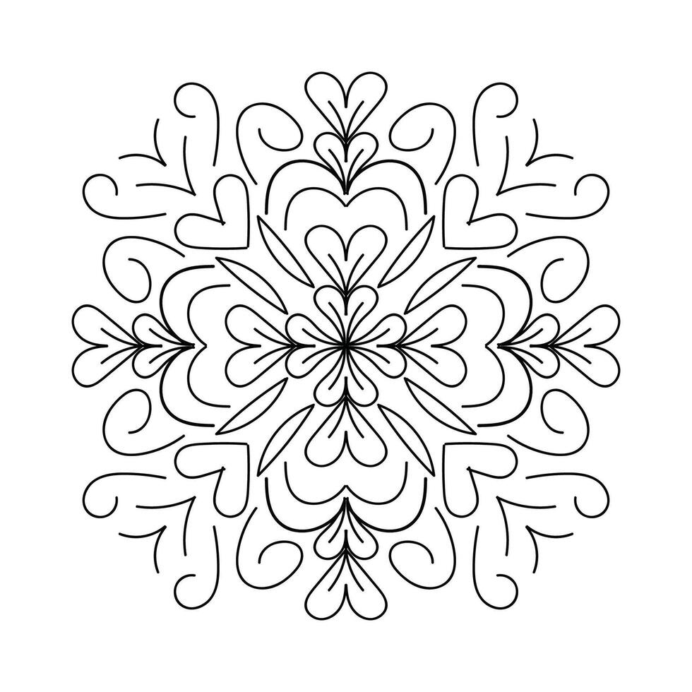 mandala färg sida. svart och vit mandala vektor isolerat på vit. vektor illustration