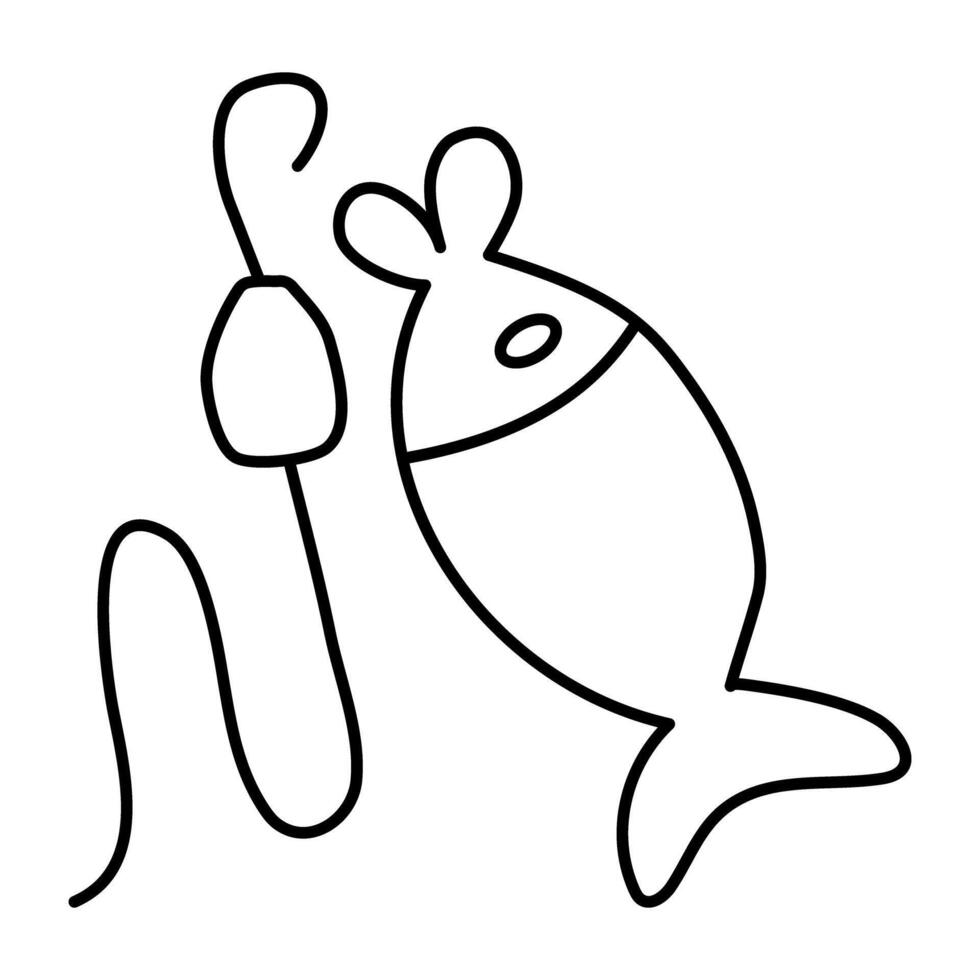 en skön design ikon av fisk krok vektor