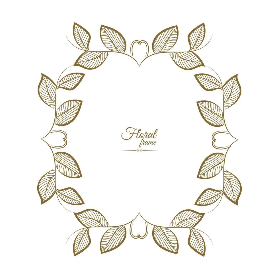 Jahrgang Karte Rahmen mit golden Blumen- Ornament Rand isoliert Blumen- Hintergrund vektor