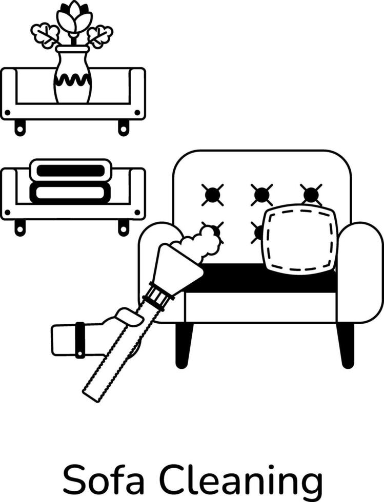 trendig soffa rengöring vektor