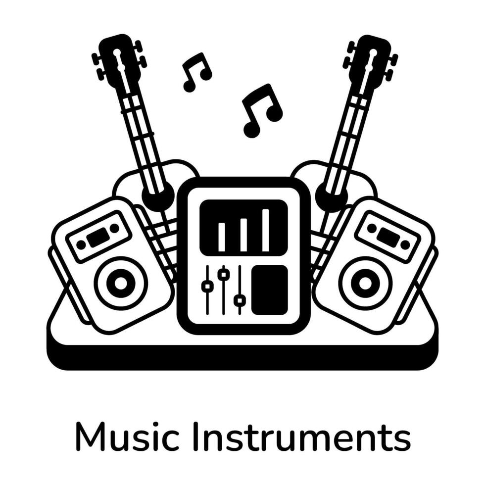 trendig musik instrument vektor