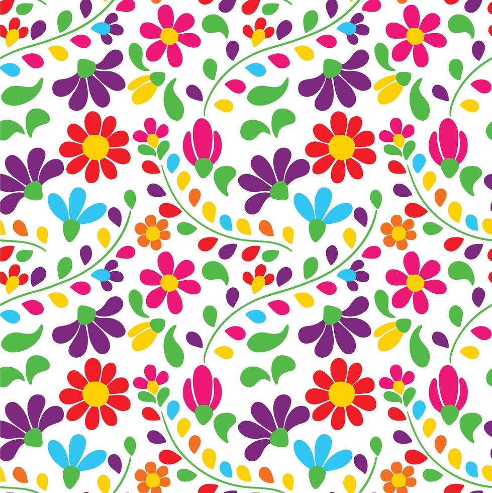Mexikaner Blumen- Stickerei Muster vektor